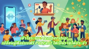 Read more about the article เข้าใจระบบ Membership: เปลี่ยนผู้ฟังแบบฟรี Podcast ให้เป็นรายได้ประจำ