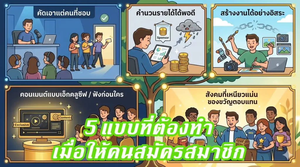 เข้าใจระบบ Membership: เปลี่ยนผู้ฟังแบบฟรี Podcast ให้เป็นรายได้ประจำ