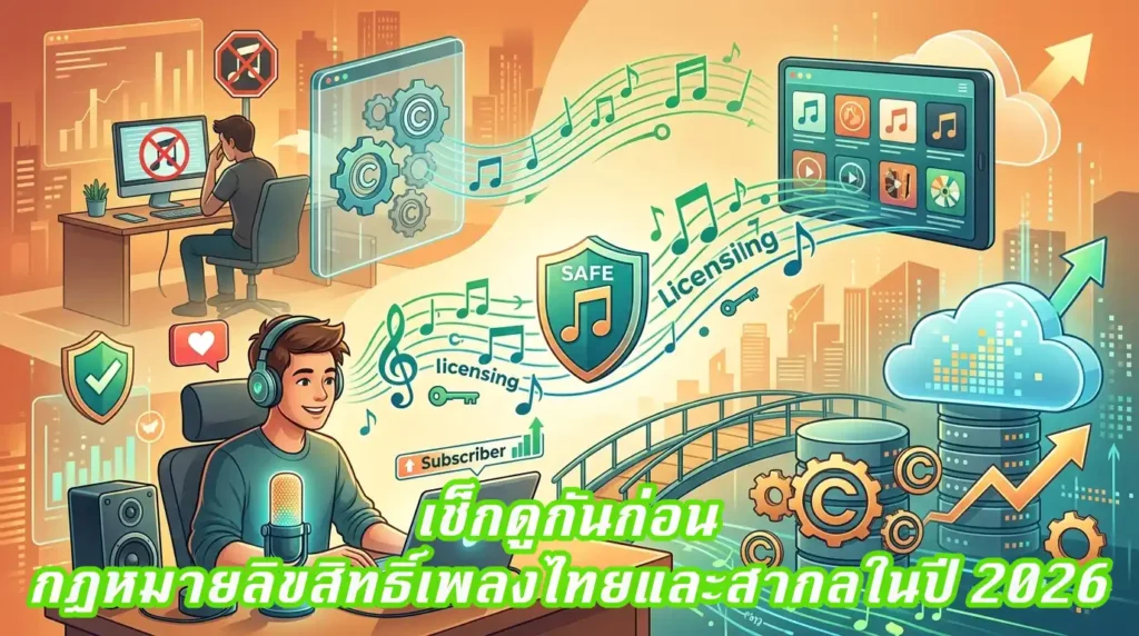 เช็กกฎหมายลิขสิทธิ์ดิจิทัล 2026: ใช้เพลงไม่ให้โดนแบน ทำอย่างไร
