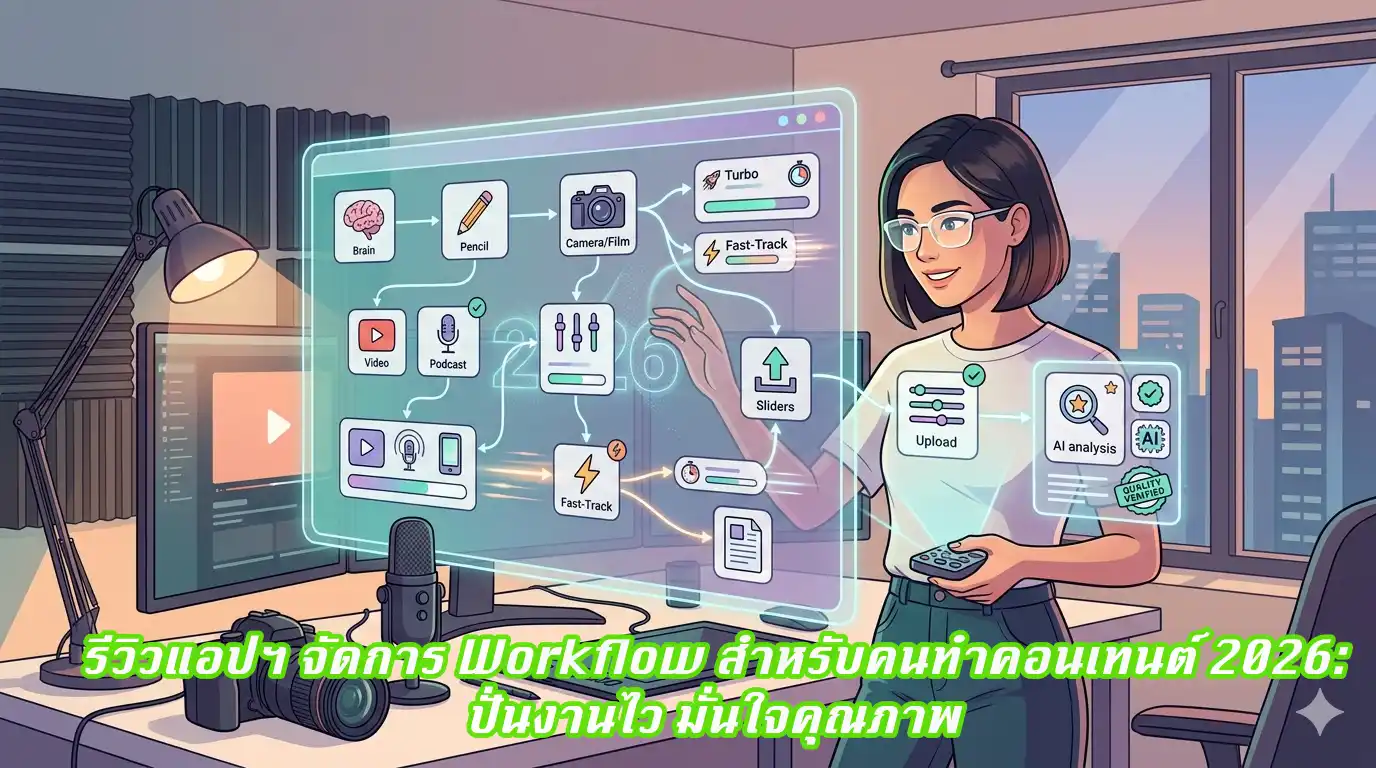 Read more about the article รีวิวแอปฯ จัดการ Workflow สำหรับคนทำคอนเทนต์ 2026: ปั่นงานไว มั่นใจคุณภาพ